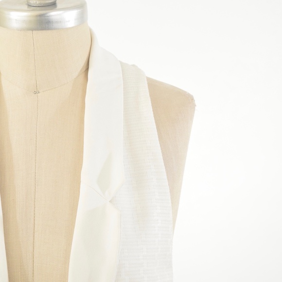 ❌SOLD❌Rag & Bone Ivory Silk Jacquard Tuxedo Vest - Picture 3 of 8